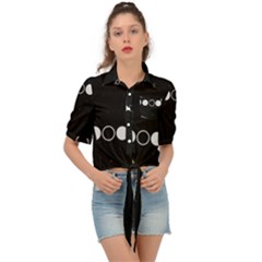 Moon Phases, Eclipse, Black Tie Front Shirt 