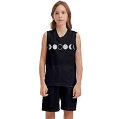 Moon Phases, Eclipse, Black Kids  Basketball Mesh Set by nateshop