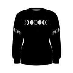 Moon Phases, Eclipse, Black Women s Sweatshirt by nateshop