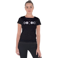 Moon Phases, Eclipse, Black Short Sleeve Sports Top  by nateshop