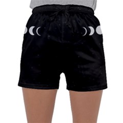 Moon Phases, Eclipse, Black Sleepwear Shorts by nateshop