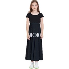 Moon Phases, Eclipse, Black Kids  Flared Maxi Skirt by nateshop