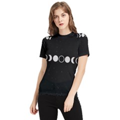 Moon Phases, Eclipse, Black Women s Short Sleeve Rash Guard by nateshop