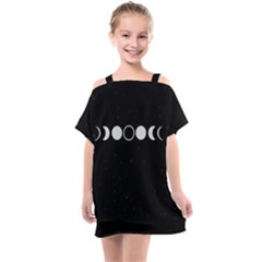 Moon Phases, Eclipse, Black Kids  One Piece Chiffon Dress by nateshop