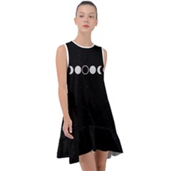 Moon Phases, Eclipse, Black Frill Swing Dress by nateshop