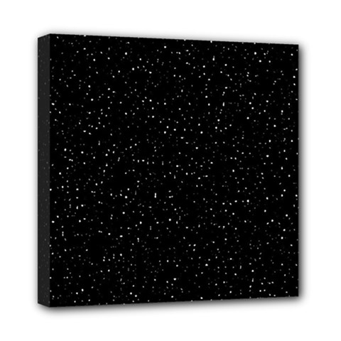 Simple Starry Sky, Alone, Black, Dark, Nature Mini Canvas 8  X 8  (stretched) by nateshop