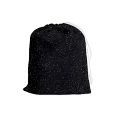 Simple Starry Sky, Alone, Black, Dark, Nature Drawstring Pouch (large) by nateshop