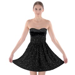 Simple Starry Sky, Alone, Black, Dark, Nature Strapless Bra Top Dress