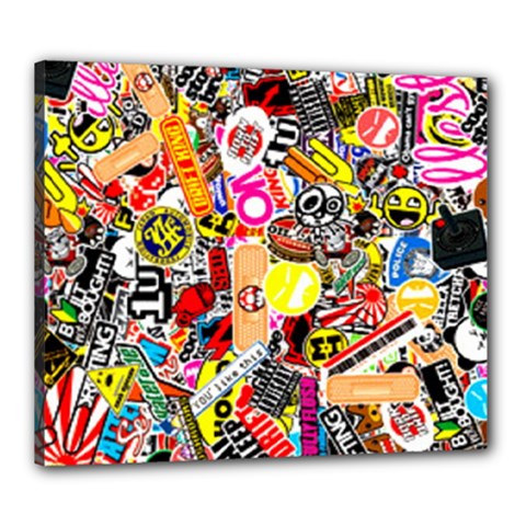 Sticker Bomb, Art, Cartoon, Dope Canvas 24  X 20  (stretched) by nateshop