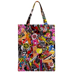 Sticker Bomb, Art, Cartoon, Dope Zipper Classic Tote Bag by nateshop