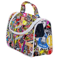 Sticker Bomb, Art, Cartoon, Dope Satchel Handbag by nateshop