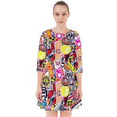 Sticker Bomb, Art, Cartoon, Dope Smock Dress by nateshop