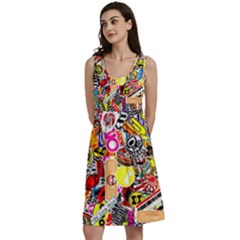 Sticker Bomb, Art, Cartoon, Dope Classic Skater Dress by nateshop