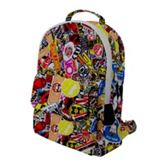Sticker Bomb, Art, Cartoon, Dope Flap Pocket Backpack (large) by nateshop