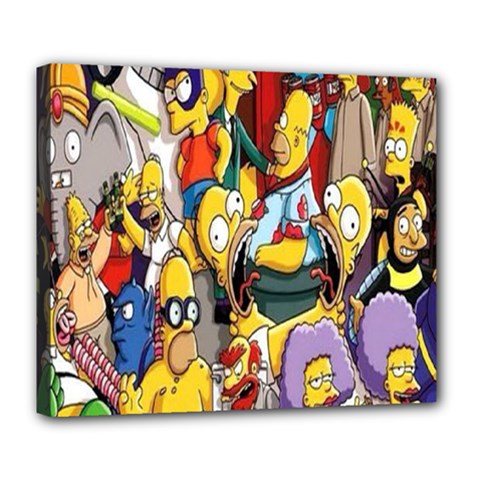 The Simpsons, Cartoon, Crazy, Dope Deluxe Canvas 24  X 20  (stretched) by nateshop