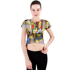 The Simpsons, Cartoon, Crazy, Dope Crew Neck Crop Top by nateshop