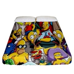 The Simpsons, Cartoon, Crazy, Dope Fitted Sheet (california King Size) by nateshop