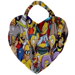 The Simpsons, Cartoon, Crazy, Dope Giant Heart Shaped Tote by nateshop