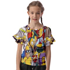 The Simpsons, Cartoon, Crazy, Dope Kids  Cut Out Flutter Sleeves by nateshop