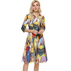 The Simpsons, Cartoon, Crazy, Dope Classy Knee Length Dress by nateshop