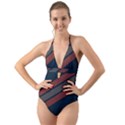 Abstract, Cool, Dark New, Pattern, Race Halter Cut-Out One Piece Swimsuit View1