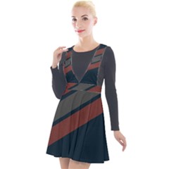 Abstract, Cool, Dark New, Pattern, Race Plunge Pinafore Velour Dress