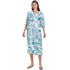 Background, Pattern, Sport Women s Cotton 3/4 Sleeve Night Gown by nateshop