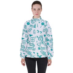 Background, Pattern, Sport Women s High Neck Windbreaker by nateshop