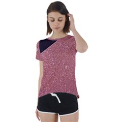 Abstract, Edge Style, Pink, Purple, Short Sleeve Open Back T-shirt