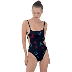 Black, Dark, Galaxy Tie Strap One Piece Swimsuit by nateshop