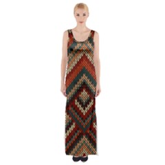 Fabric Abstract Pattern Fabric Textures, Geometric Thigh Split Maxi Dress