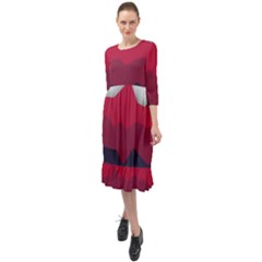 Minimalistic Colours, Minimal Colours, Pattern, Stoche Ruffle End Midi Chiffon Dress