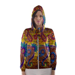 Pattern, Abstract Pattern, Colorful, Women s Hooded Windbreaker