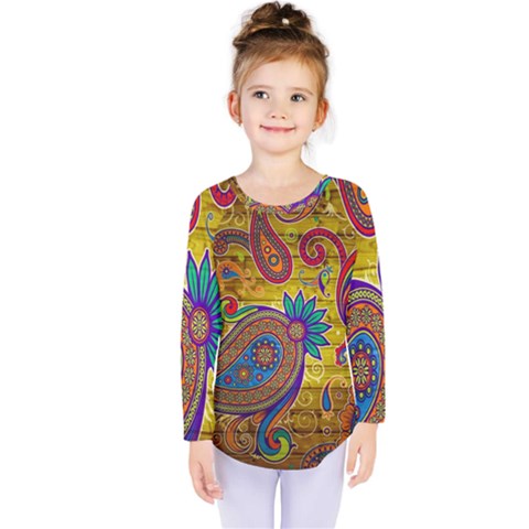 Pattern, Abstract Pattern, Colorful, Kids  Long Sleeve T-shirt by nateshop