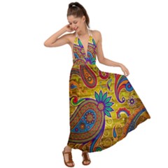 Pattern, Abstract Pattern, Colorful, Backless Maxi Beach Dress
