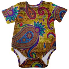 Pattern, Abstract Pattern, Colorful, Baby Short Sleeve Bodysuit by nateshop