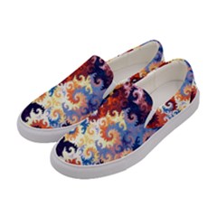 Spirals, Colorful, Pattern, Patterns, Twisted Women s Canvas Slip Ons by nateshop