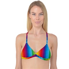 Rainbow Beautiful Seamless Pattern Reversible Tri Bikini Top