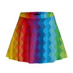 Rainbow Beautiful Seamless Pattern Mini Flare Skirt