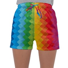 Rainbow Beautiful Seamless Pattern Sleepwear Shorts
