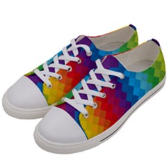 Rainbow Beautiful Seamless Pattern Women s Low Top Canvas Sneakers