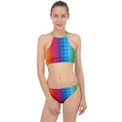 Rainbow Beautiful Seamless Pattern Halter Bikini Set by Cemarart