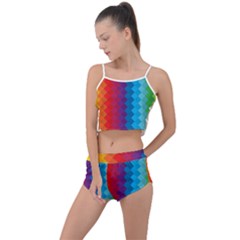 Rainbow Beautiful Seamless Pattern Summer Cropped Co-ord Set