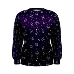 Zodiac Symbols Sign And Stars Pattern Seamless Pattern Women s Sweatshirt