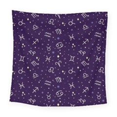 Zodiac Symbols Sign And Stars Pattern Seamless Pattern Square Tapestry (large)