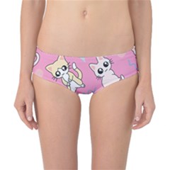 Cute Animal Little Cat Seamless Pattern Classic Bikini Bottoms