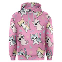 Cute Animal Little Cat Seamless Pattern Men s Overhead Hoodie