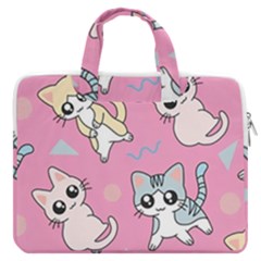 Cute Animal Little Cat Seamless Pattern Macbook Pro 13  Double Pocket Laptop Bag by Cemarart