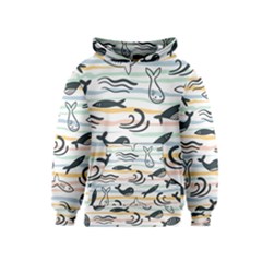 Seamless Vector Pattern With Little Cute Fish Cartoon Kids  Pullover Hoodie