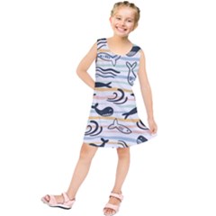 Seamless Vector Pattern With Little Cute Fish Cartoon Kids  Tunic Dress